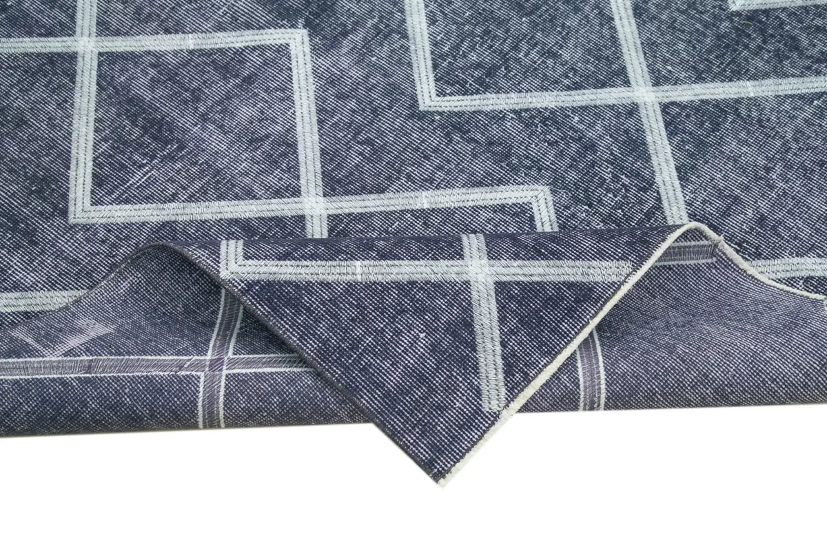 Modern Halı- Mor Pamuk Üzerine Yün El Dokuma Halı-160x264 - Görsel 6