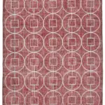 Modern Halı- Kırmızı Pamuk Üzerine Yün El Dokuma Halı-210x322