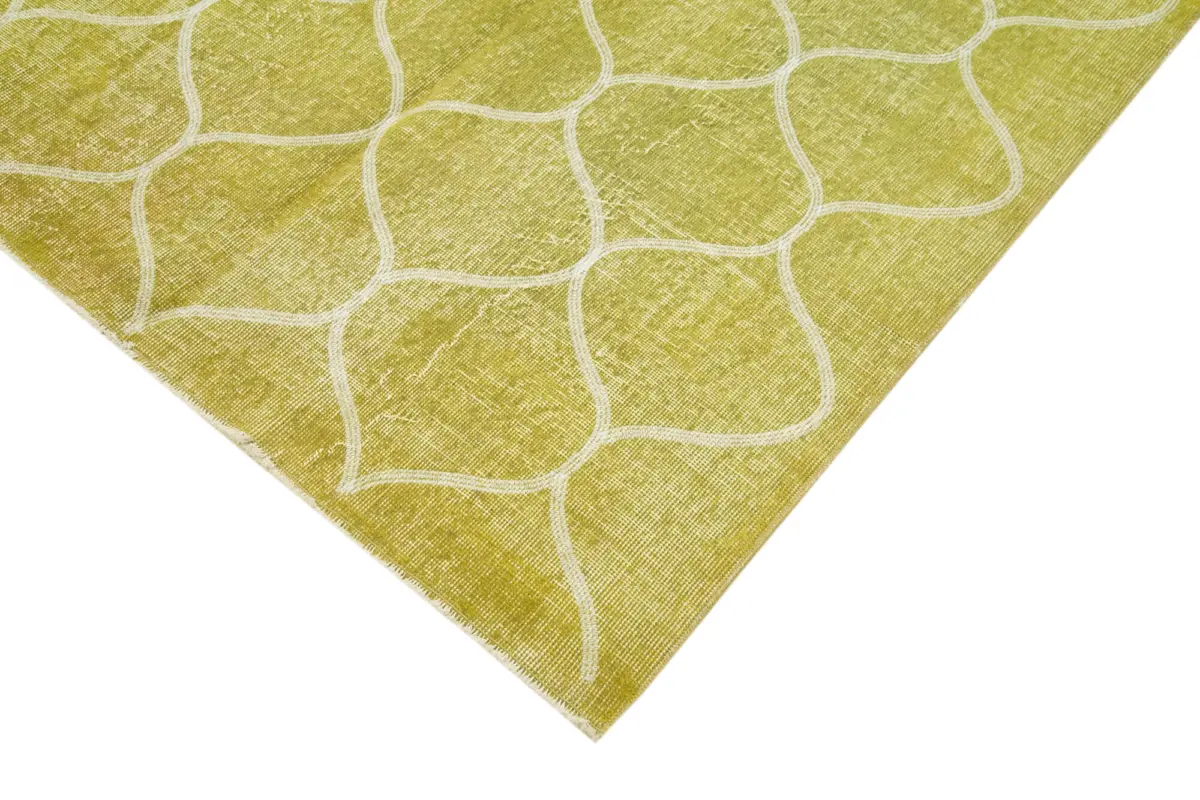 Modern Halı- Sarı Pamuk Üzerine Yün El Dokuma Halı-139x307 - Görsel 4