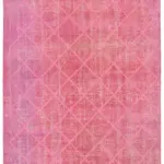 Modern Halı- Pembe Pamuk Üzerine Yün El Dokuma Halı-201x300