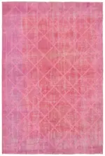 Modern Halı- Pembe Pamuk Üzerine Yün El Dokuma Halı-201x300