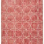 Modern Halı- Kırmızı Pamuk Üzerine Yün El Dokuma Halı-213x290