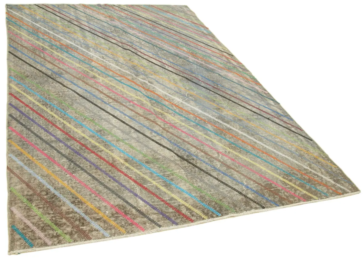 Modern Halı- Gri Pamuk Üzerine Yün El Dokuma Halı-173x278 - Görsel 2