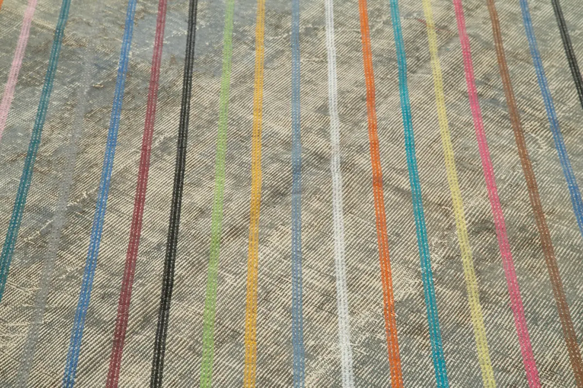 Modern Halı- Gri Pamuk Üzerine Yün El Dokuma Halı-173x278 - Görsel 5