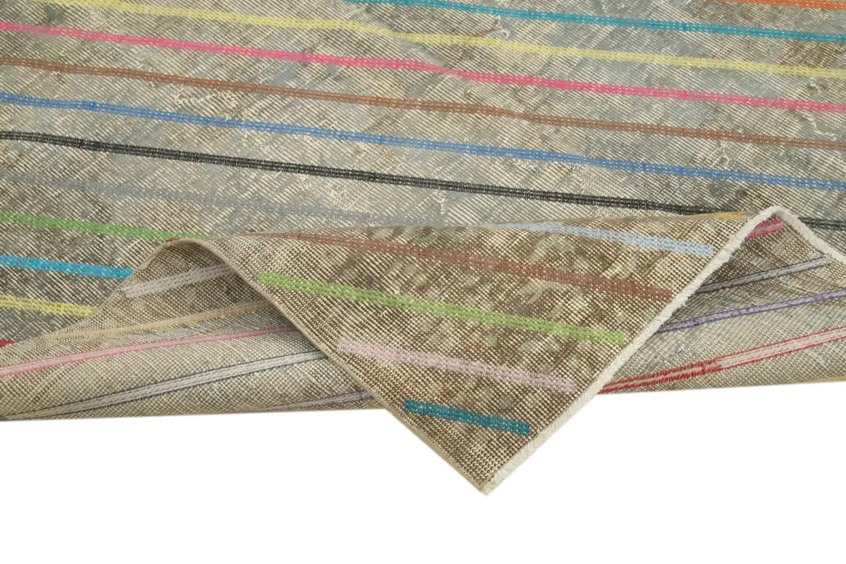 Modern Halı- Gri Pamuk Üzerine Yün El Dokuma Halı-173x278 - Görsel 6