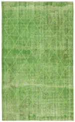 Modern Halı- Yeşil Pamuk Üzerine Yün El Dokuma Halı-175x288