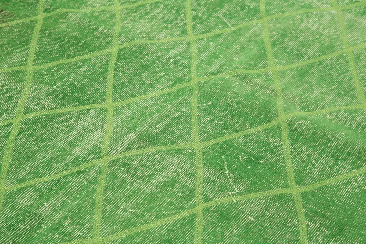 Modern Halı- Yeşil Pamuk Üzerine Yün El Dokuma Halı-175x288 - Görsel 5