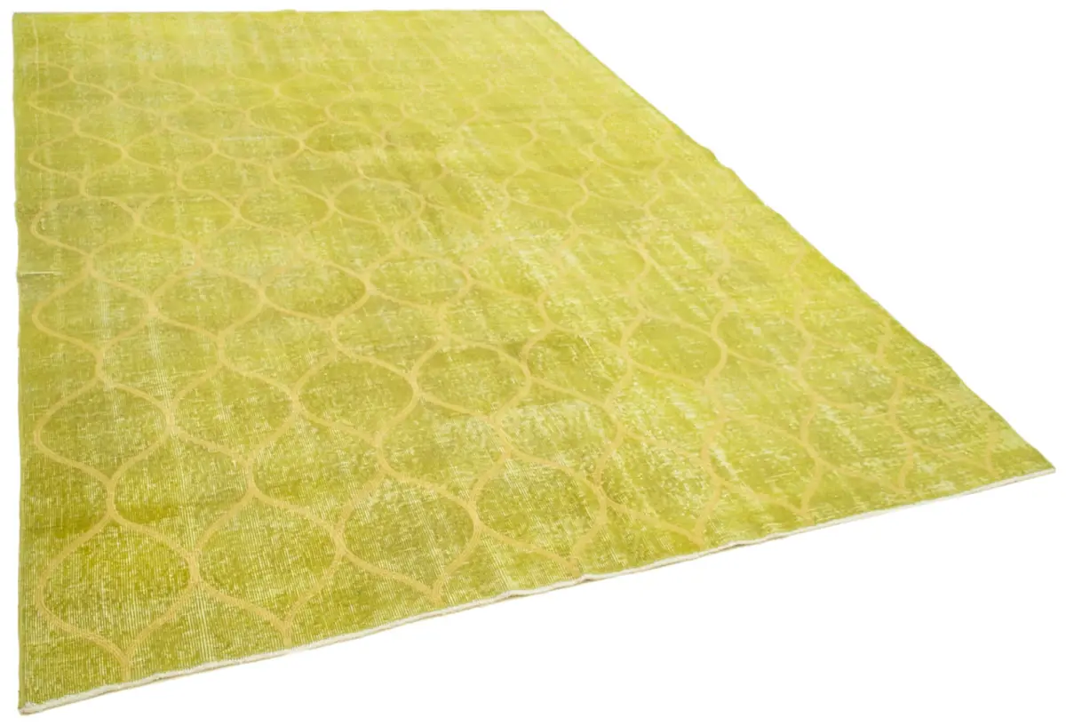 Modern Halı- Sarı Pamuk Üzerine Yün El Dokuma Halı-214x300 - Görsel 2