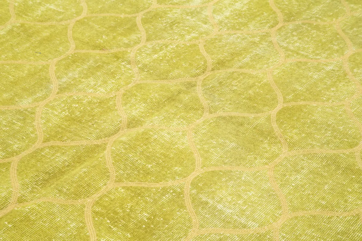 Modern Halı- Sarı Pamuk Üzerine Yün El Dokuma Halı-214x300 - Görsel 5