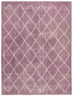 Modern Halı- Mor Pamuk Üzerine Yün El Dokuma Halı-200x258