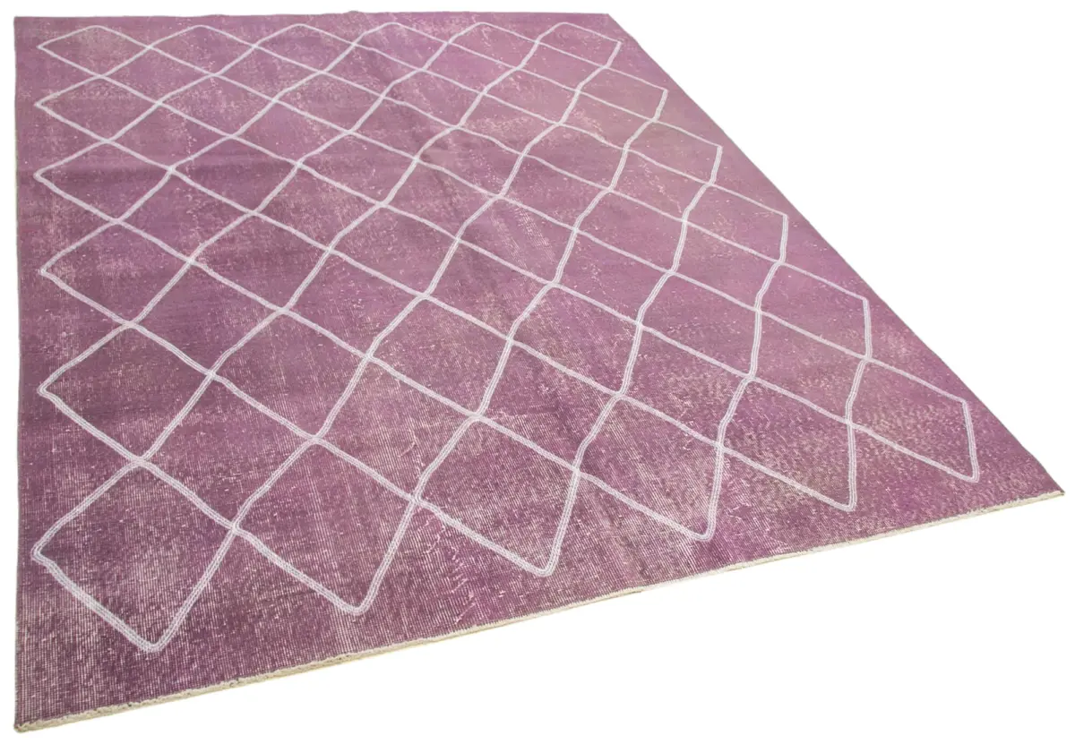 Modern Halı- Mor Pamuk Üzerine Yün El Dokuma Halı-200x258 - Görsel 2