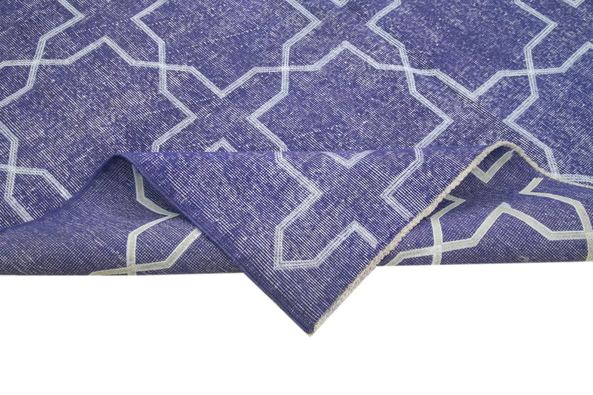 Modern Halı- Mor Pamuk Üzerine Yün El Dokuma Halı-212x306 - Görsel 6