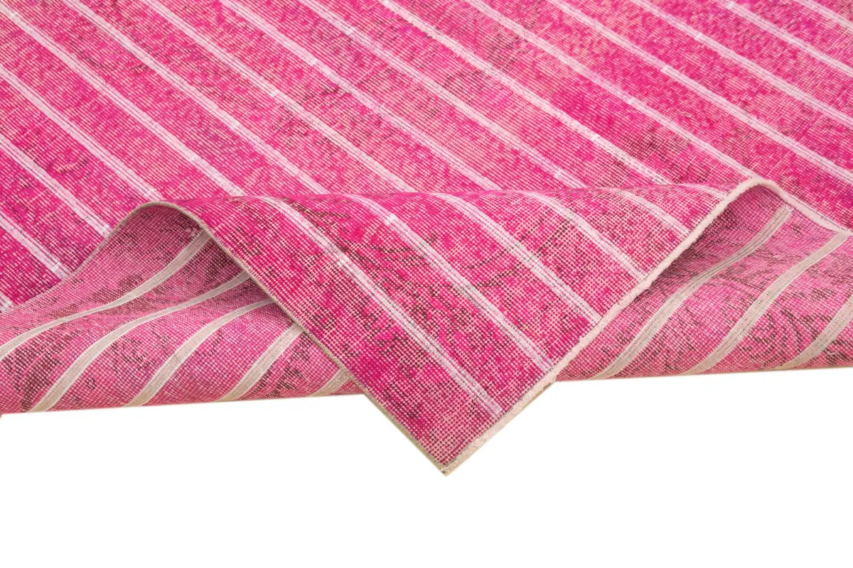 Modern Halı- Pembe Pamuk Üzerine Yün El Dokuma Halı-195x308 - Görsel 6