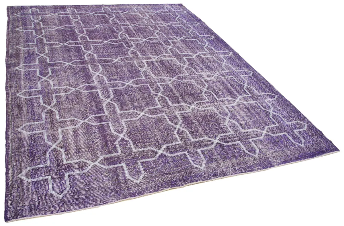 Modern Halı- Mor Pamuk Üzerine Yün El Dokuma Halı-221x299 - Görsel 2