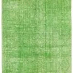 Modern Halı- Yeşil Pamuk Üzerine Yün El Dokuma Halı-196x298