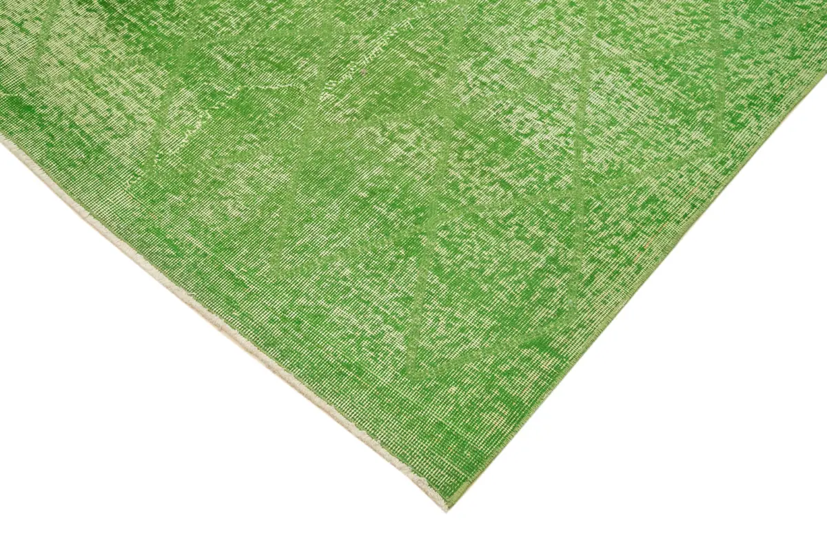 Modern Halı- Yeşil Pamuk Üzerine Yün El Dokuma Halı-196x298 - Görsel 4