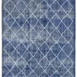 Modern Halı- Mavi Pamuk Üzerine Yün El Dokuma Halı-214x314