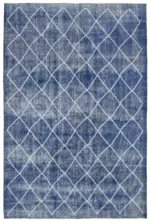 Modern Halı- Mavi Pamuk Üzerine Yün El Dokuma Halı-214x314