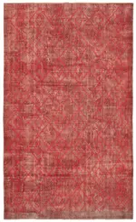 Modern Halı- Kırmızı Pamuk Üzerine Yün El Dokuma Halı-206x338