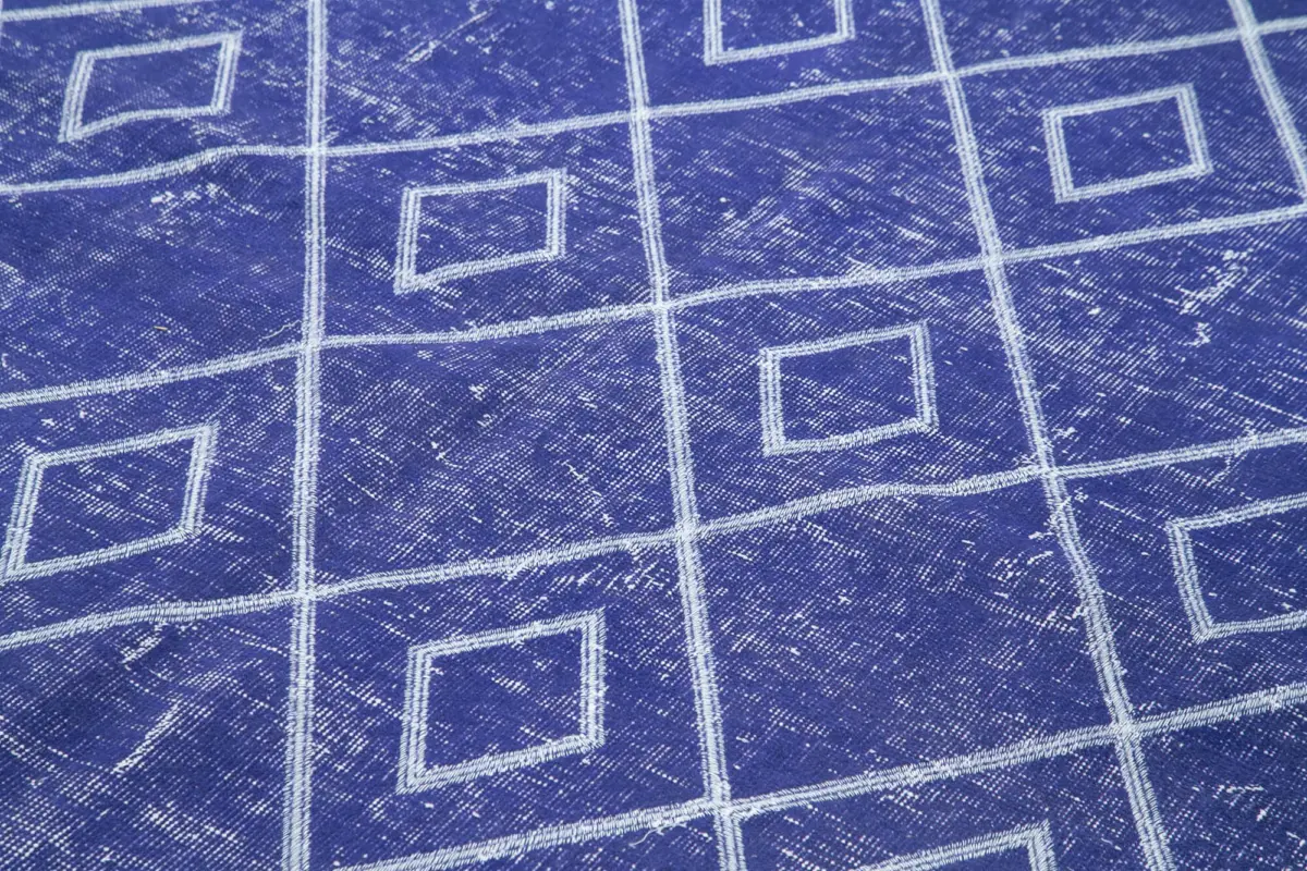 Modern Halı- Mor Pamuk Üzerine Yün El Dokuma Halı-196x296 - Görsel 5