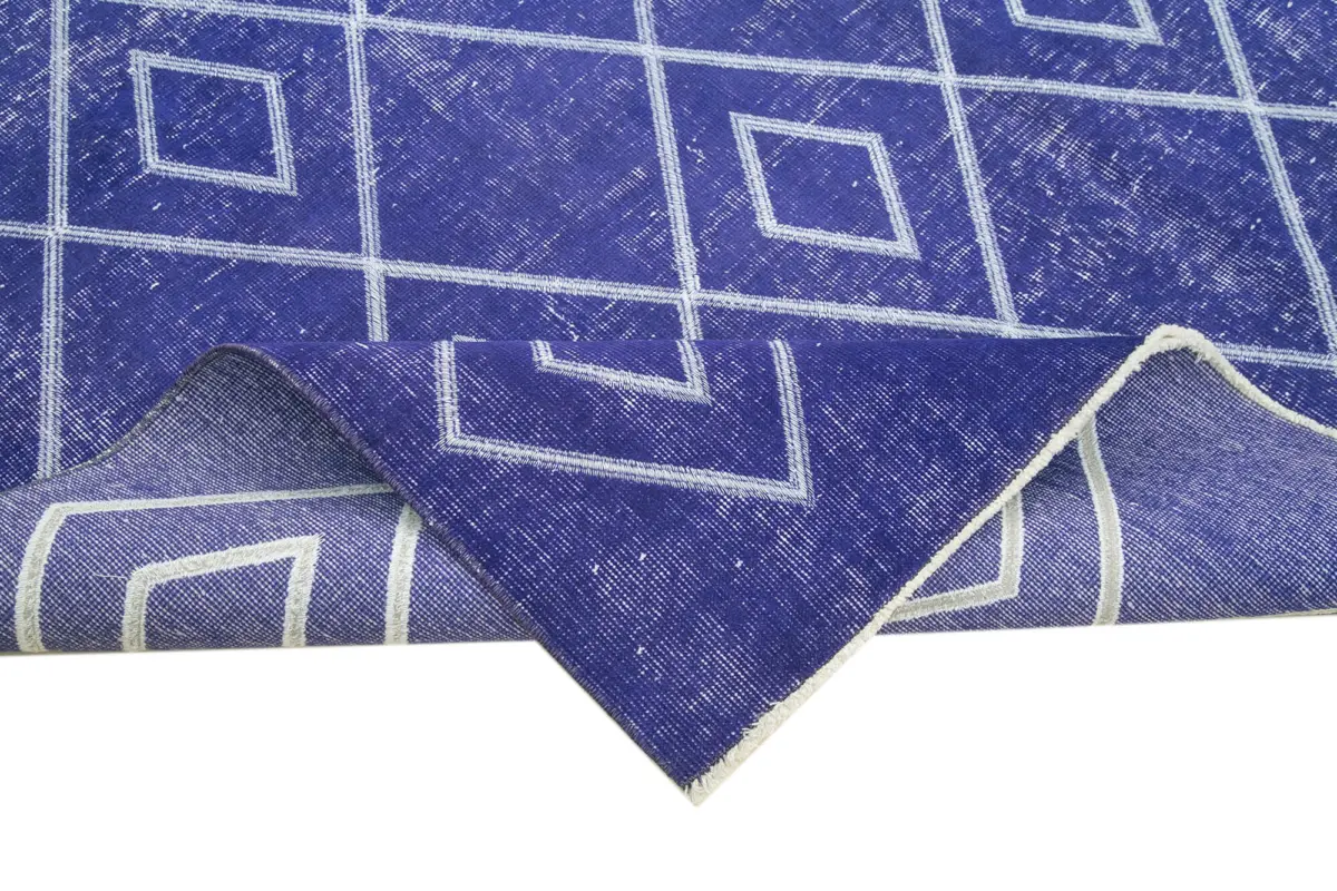 Modern Halı- Mor Pamuk Üzerine Yün El Dokuma Halı-196x296 - Görsel 6