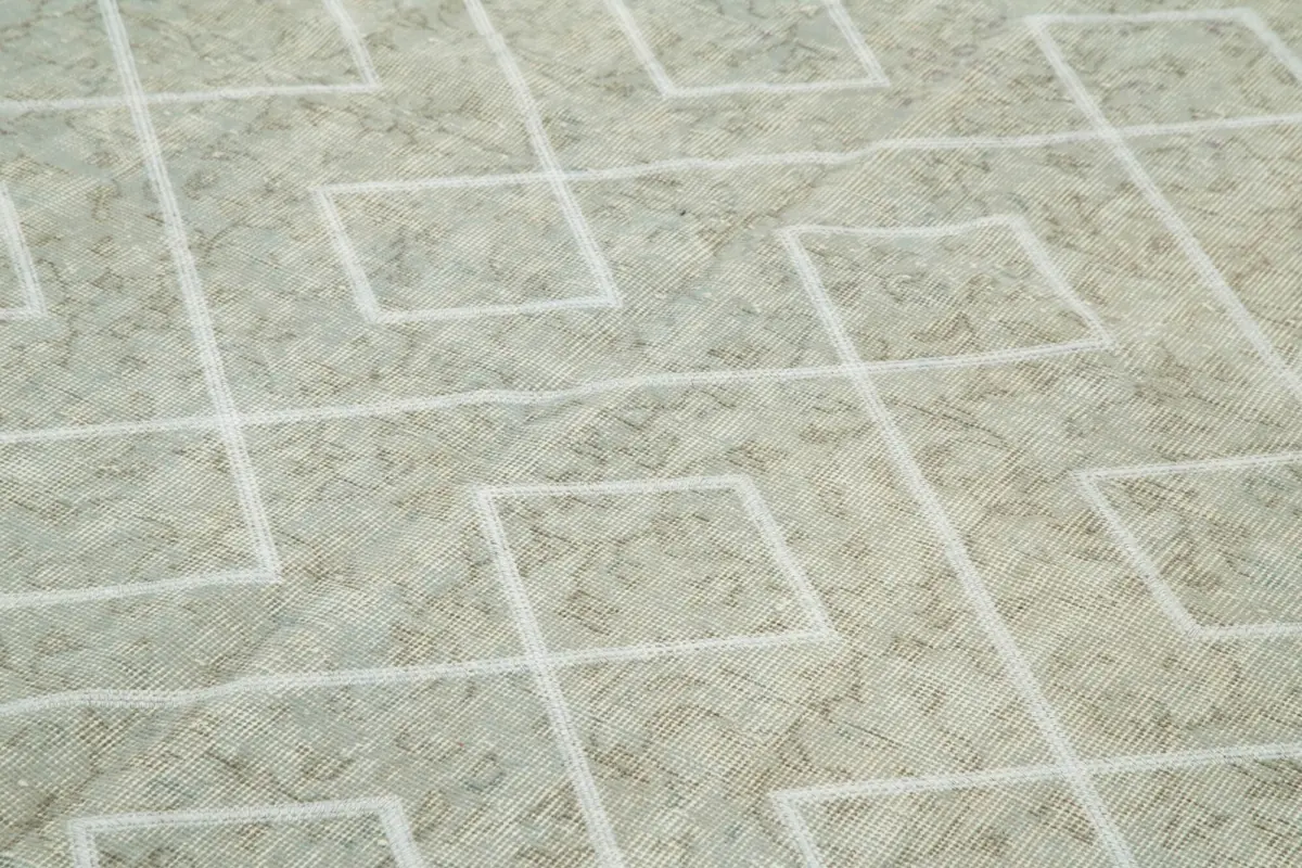 Modern Halı- Gri Pamuk Üzerine Yün El Dokuma Halı-207x315 - Görsel 5