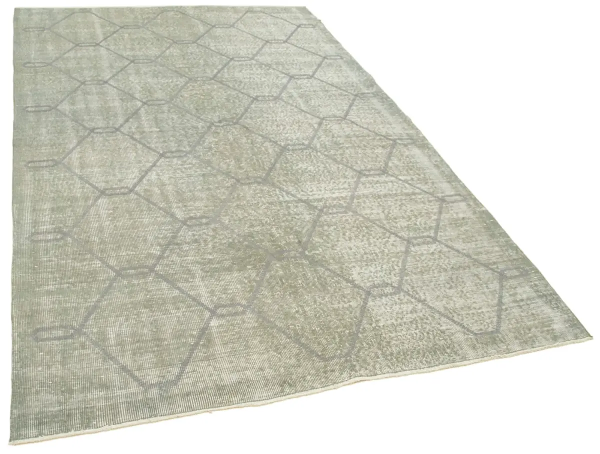 Modern Halı- Gri Pamuk Üzerine Yün El Dokuma Halı-158x258 - Görsel 2