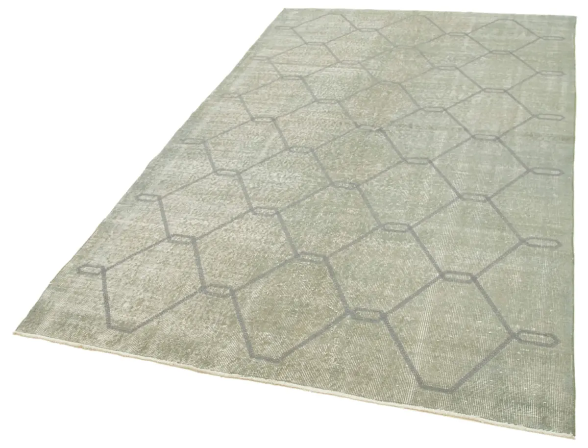 Modern Halı- Gri Pamuk Üzerine Yün El Dokuma Halı-158x258 - Görsel 3