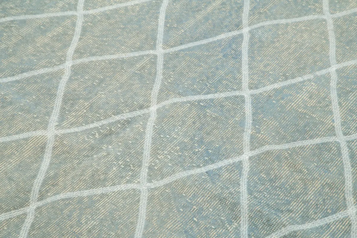 Modern Halı- Mavi Pamuk Üzerine Yün El Dokuma Halı-162x263 - Görsel 5