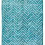 Modern Halı- Turkuaz Pamuk Üzerine Yün El Dokuma Halı-170x272