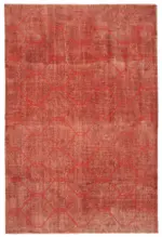 Modern Halı- Kırmızı Pamuk Üzerine Yün El Dokuma Halı-208x301