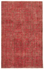 Modern Halı- Kırmızı Pamuk Üzerine Yün El Dokuma Halı-170x283