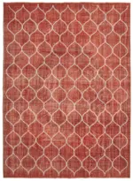 Modern Halı- Kırmızı Pamuk Üzerine Yün El Dokuma Halı-226x310