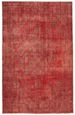 Modern Halı- Kırmızı Pamuk Üzerine Yün El Dokuma Halı-209x328