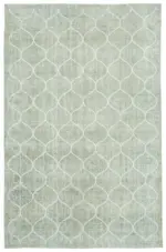 Modern Halı- Gri Pamuk Üzerine Yün El Dokuma Halı-200x310