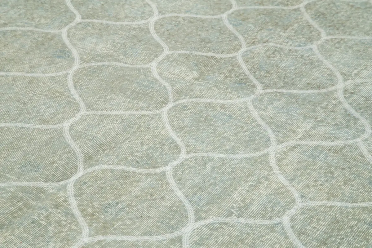 Modern Halı- Gri Pamuk Üzerine Yün El Dokuma Halı-200x310 - Görsel 5