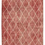 Modern Halı- Kırmızı Pamuk Üzerine Yün El Dokuma Halı-159x272