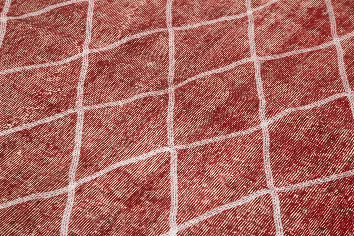 Modern Halı- Kırmızı Pamuk Üzerine Yün El Dokuma Halı-159x272 - Görsel 5