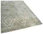 Modern Halı- Gri Pamuk Üzerine Yün El Dokuma Halı-158x256 - Görsel 2