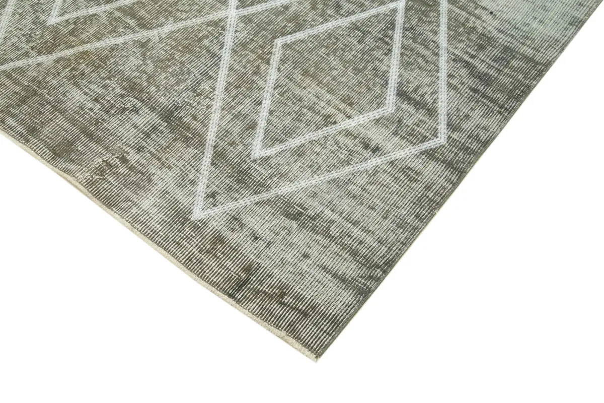 Modern Halı- Gri Pamuk Üzerine Yün El Dokuma Halı-158x256 - Görsel 4