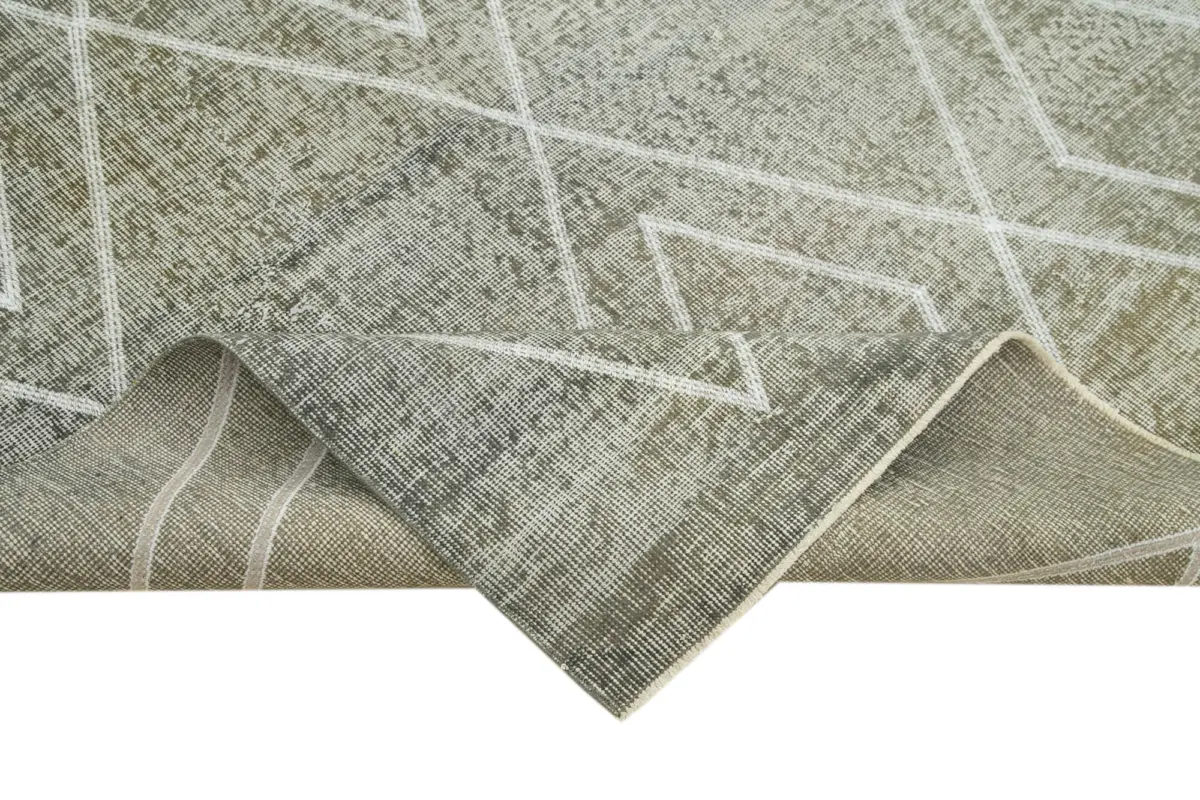 Modern Halı- Gri Pamuk Üzerine Yün El Dokuma Halı-158x256 - Görsel 6