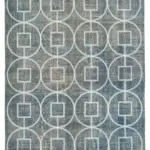 Modern Halı- Mavi Pamuk Üzerine Yün El Dokuma Halı-164x295