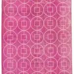 Modern Halı- Pembe Pamuk Üzerine Yün El Dokuma Halı-206x298