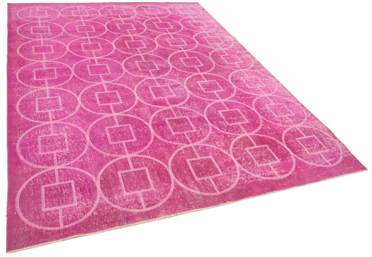 Modern Halı- Pembe Pamuk Üzerine Yün El Dokuma Halı-206x298 - Görsel 2