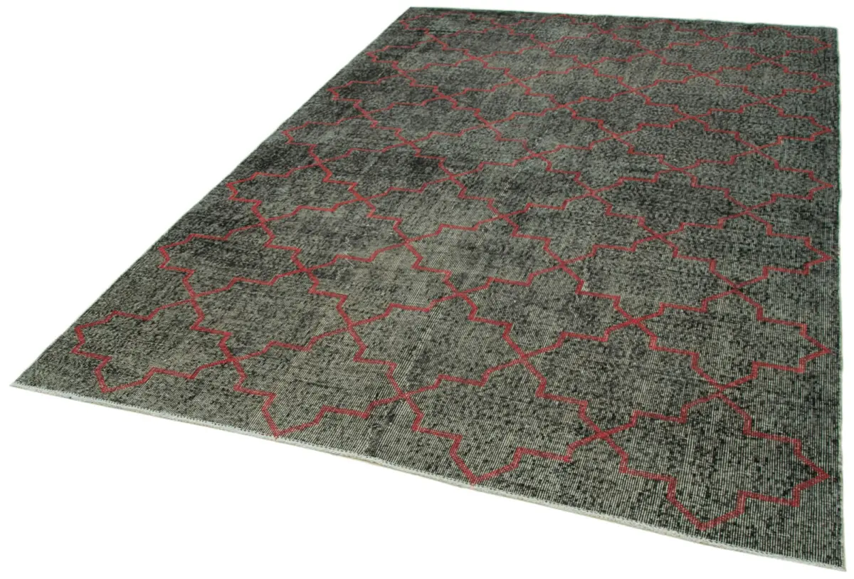 Modern Halı- Siyah Pamuk Üzerine Yün El Dokuma Halı-194x284 - Görsel 3