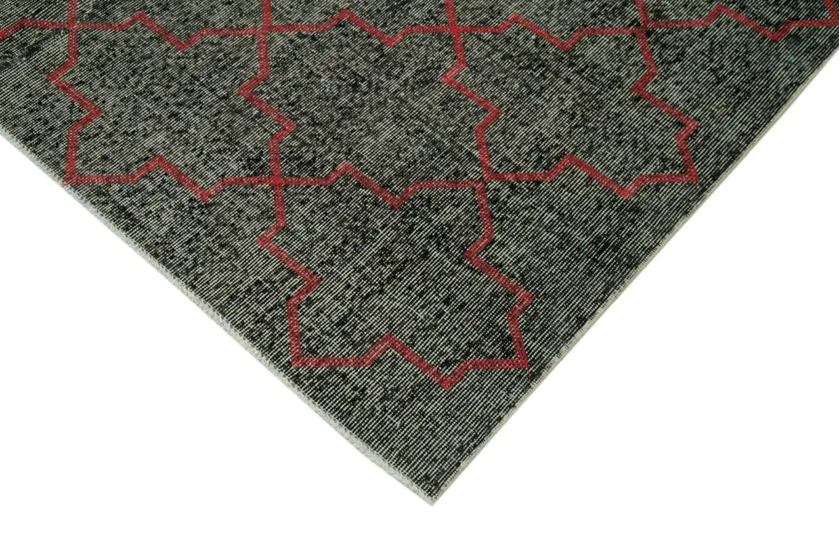 Modern Halı- Siyah Pamuk Üzerine Yün El Dokuma Halı-194x284 - Görsel 4