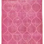 Modern Halı- Pembe Pamuk Üzerine Yün El Dokuma Halı-113x203