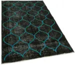 Modern Halı- Siyah Pamuk Üzerine Yün El Dokuma Halı-112x191 - Görsel 2