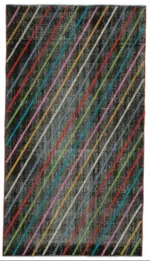 Modern Halı- Siyah Pamuk Üzerine Yün El Dokuma Halı-115x205