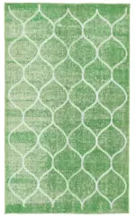 Modern Halı- Yeşil Pamuk Üzerine Yün El Dokuma Halı-117x193